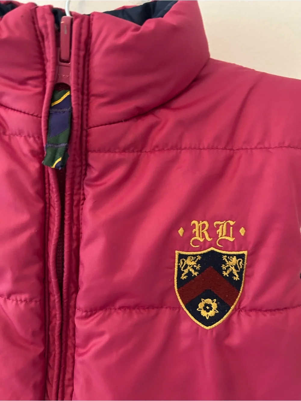 Ralph Lauren Navy & Pink Reversible Puffer Vest Girls Size 5
